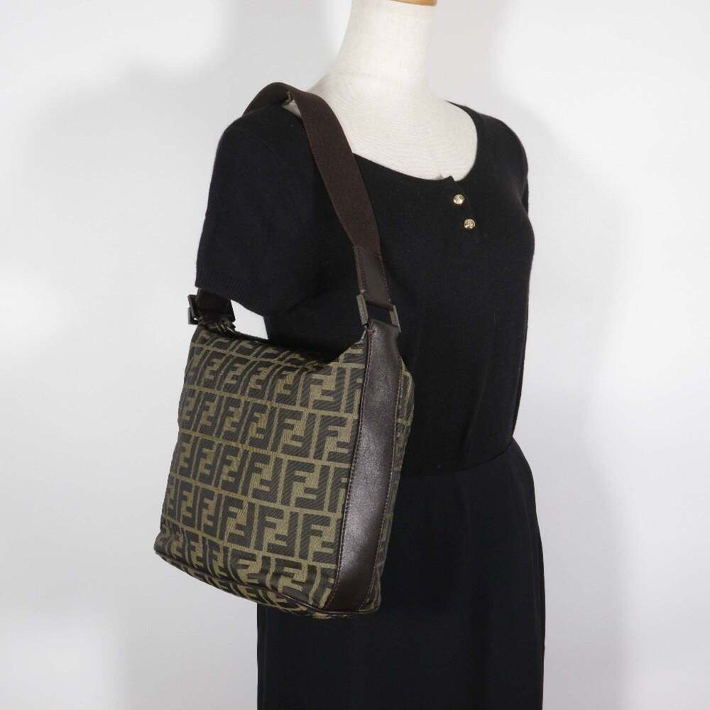 FENDI Brown Canvas Zucca Shoulder Bag - Picture 14 of 14